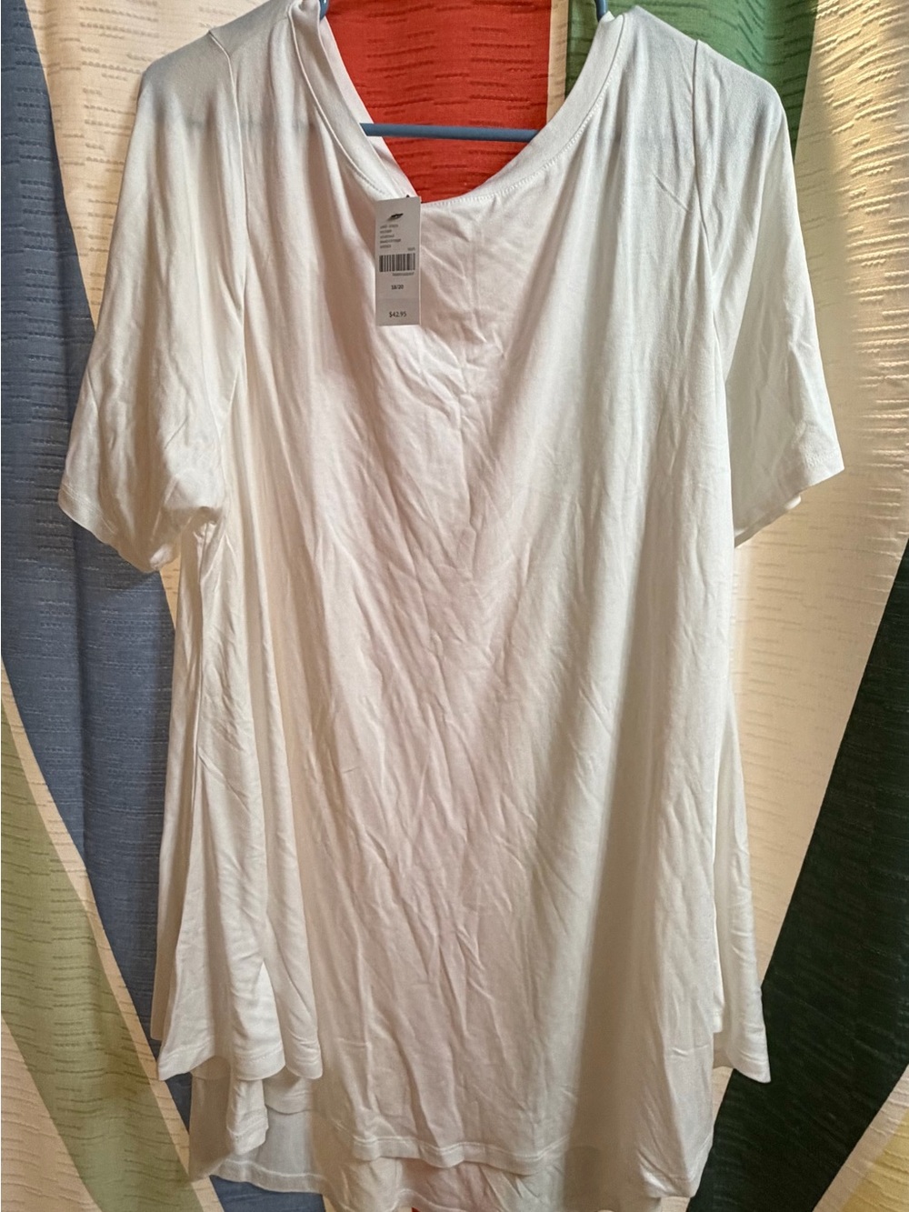 Lane Bryant White Short-Sleeve Tunic